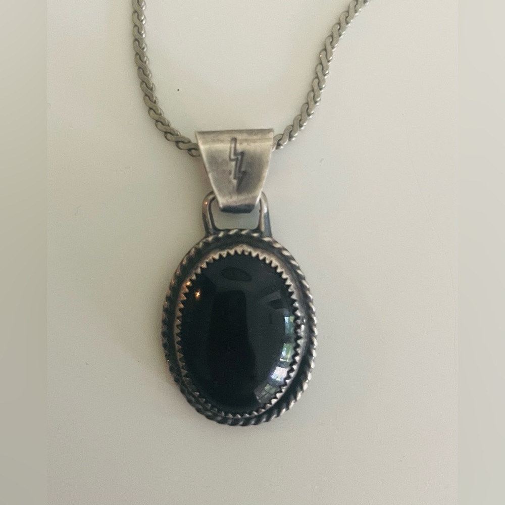 Onyx Pendant on 16" chain handmade by Desert Condor